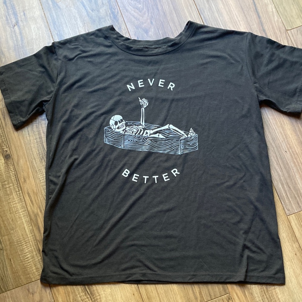 Halloween Never Better Coffin T-Shirt Large